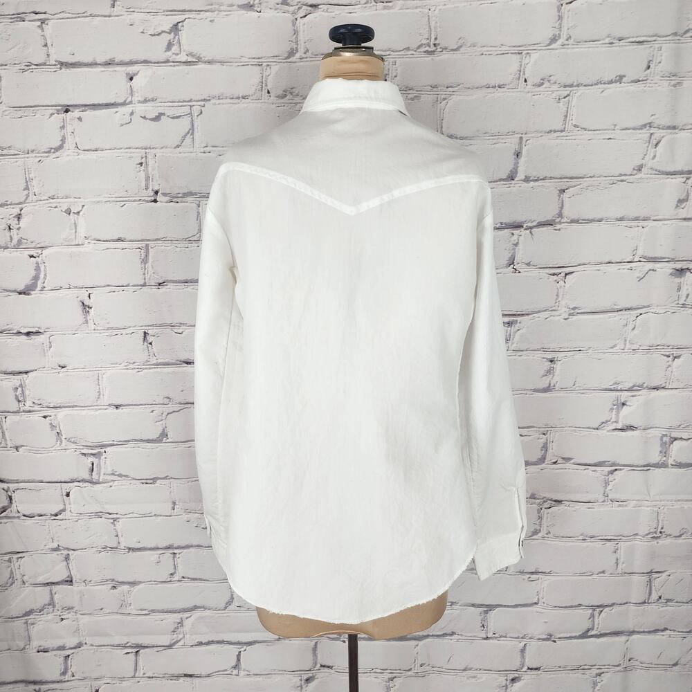 Vtg Miss Rodeo America White Shirt Size 13/14 Horses western cowgirl pearl snaps - Picture 2 of 10
